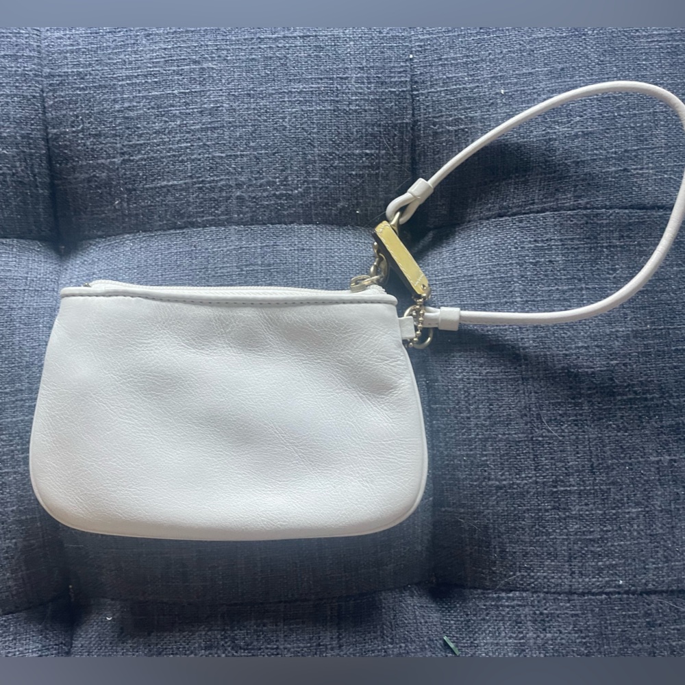 COACH White Leather Wristlet Pouch - Picture 6 of 6